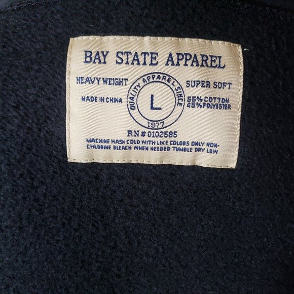 Vintage 90s Boston Massachusetts Embroidered Sweatshirt Bay State Apparel L - Picture 4 of 6